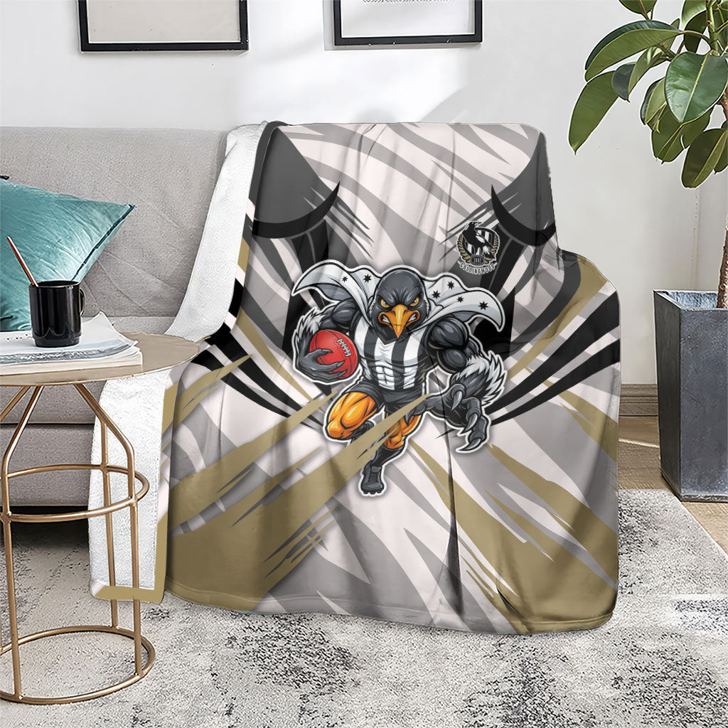 Collingwood Magpies Australian Football Blanket Powerful Muscle Mascot - Bold Team Colors