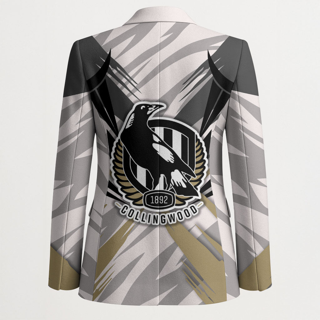 Collingwood Magpies Australian Football Blazer Powerful Muscle Mascot - Bold Team Colors