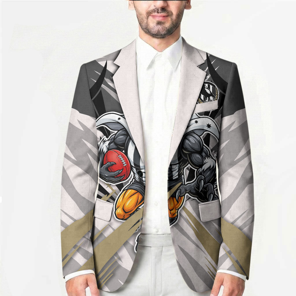 Collingwood Magpies Australian Football Blazer Powerful Muscle Mascot - Bold Team Colors
