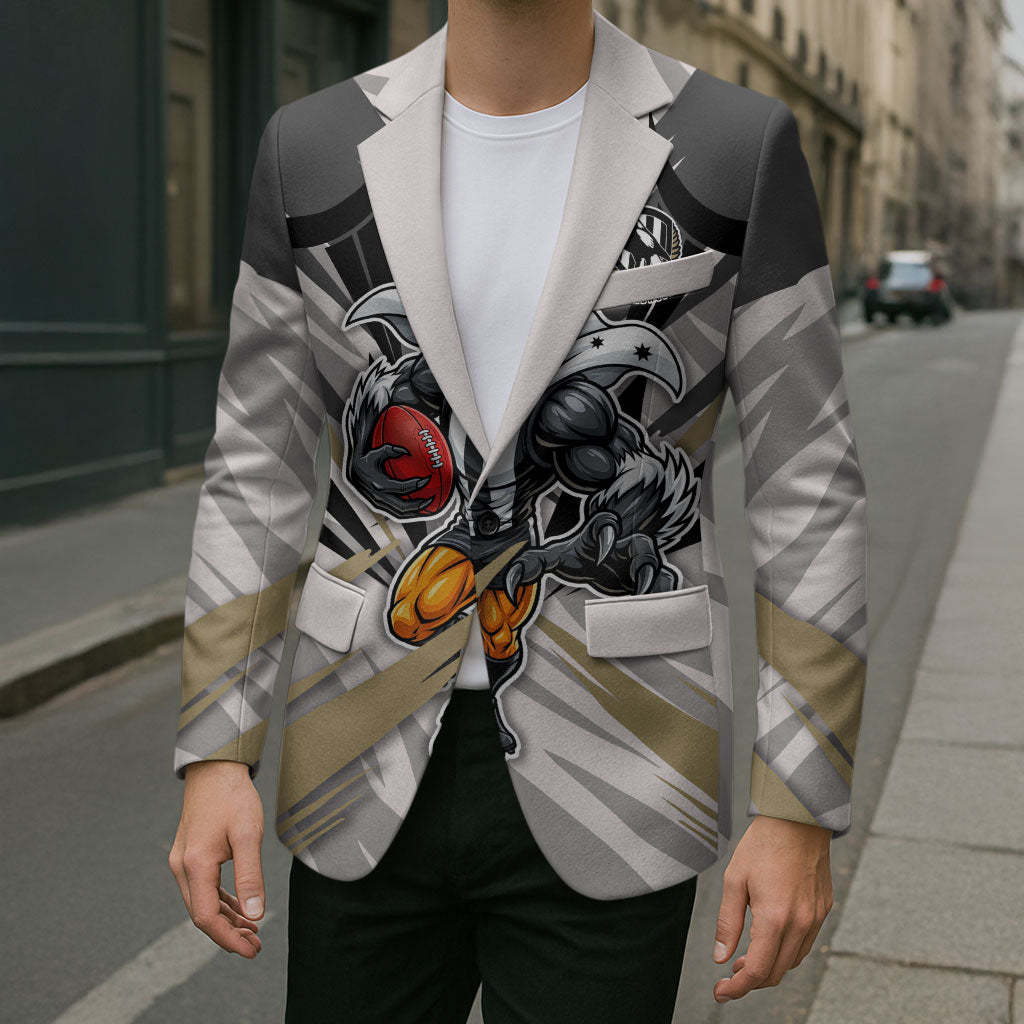 Collingwood Magpies Australian Football Blazer Powerful Muscle Mascot - Bold Team Colors