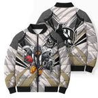 Collingwood Magpies Australian Football Bomber Puffer Jacket Powerful Muscle Mascot - Bold Team Colors