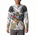 Collingwood Magpies Australian Football Button Sweatshirt Powerful Muscle Mascot - Bold Team Colors