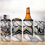 Collingwood Magpies Australian Football 4 in 1 Can Cooler Tumbler Powerful Muscle Mascot - Bold Team Colors