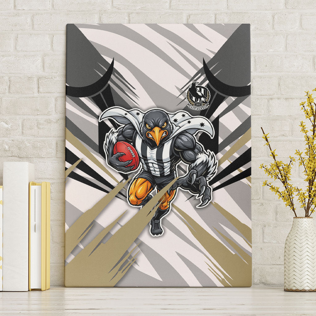 Collingwood Magpies Australian Football Canvas Wall Art Powerful Muscle Mascot - Bold Team Colors