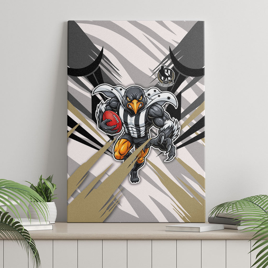 Collingwood Magpies Australian Football Canvas Wall Art Powerful Muscle Mascot - Bold Team Colors