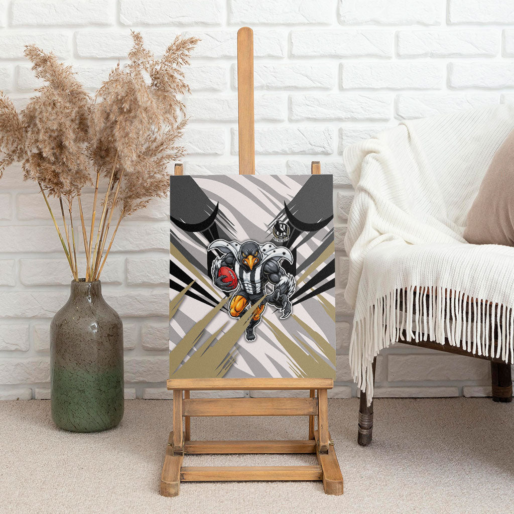 Collingwood Magpies Australian Football Canvas Wall Art Powerful Muscle Mascot - Bold Team Colors