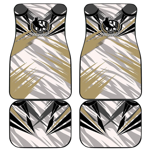 Collingwood Magpies Australian Football Car Mats Powerful Muscle Mascot - Bold Team Colors