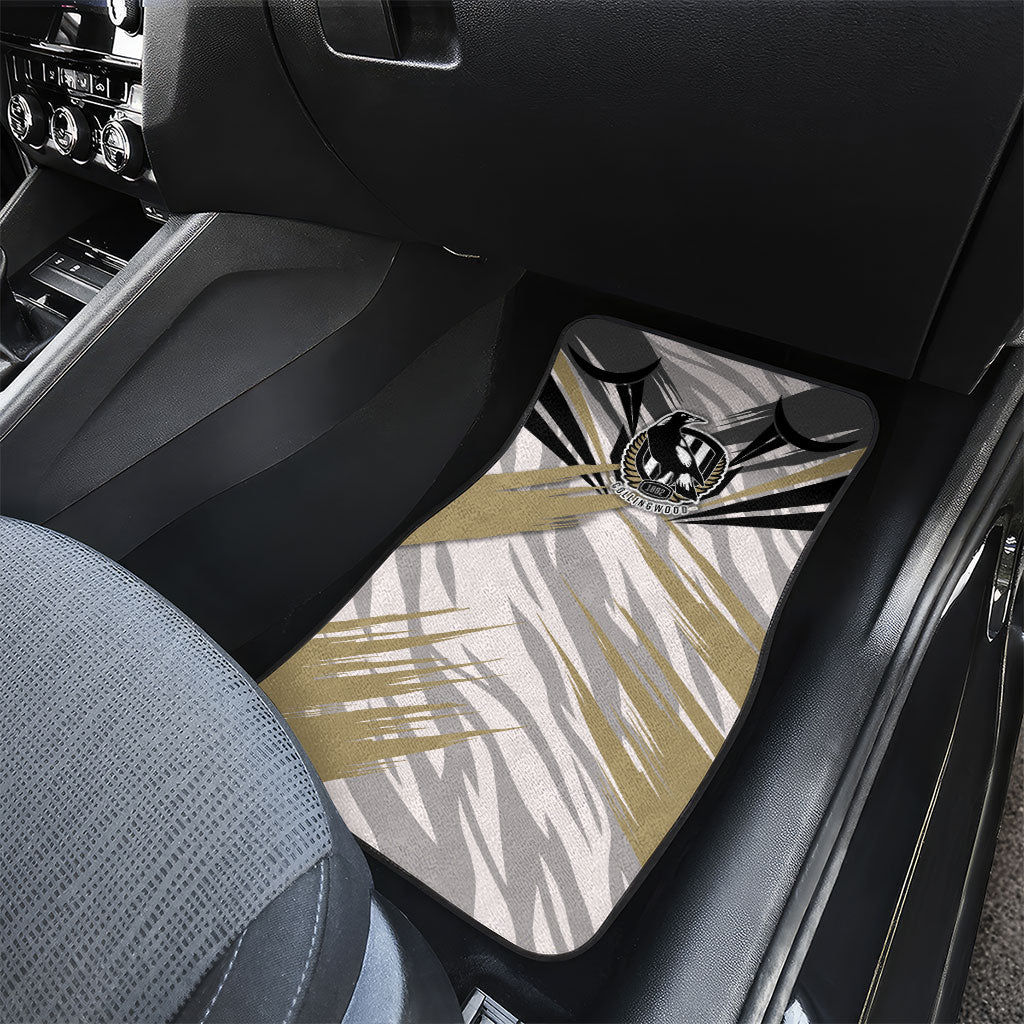 Collingwood Magpies Australian Football Car Mats Powerful Muscle Mascot - Bold Team Colors