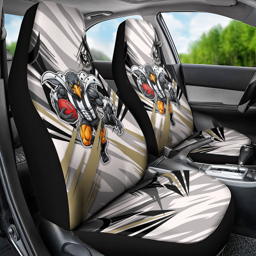 Collingwood Magpies Australian Football Car Seat Cover Powerful Muscle Mascot - Bold Team Colors
