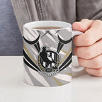 Collingwood Magpies Australian Football Ceramic Mug Powerful Muscle Mascot - Bold Team Colors