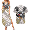 Collingwood Magpies Australian Football Couples Matching Summer Maxi Dress and Hawaiian Shirt Powerful Muscle Mascot - Bold Team Colors