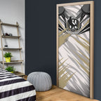 Collingwood Magpies Australian Football Door Cover Powerful Muscle Mascot - Bold Team Colors