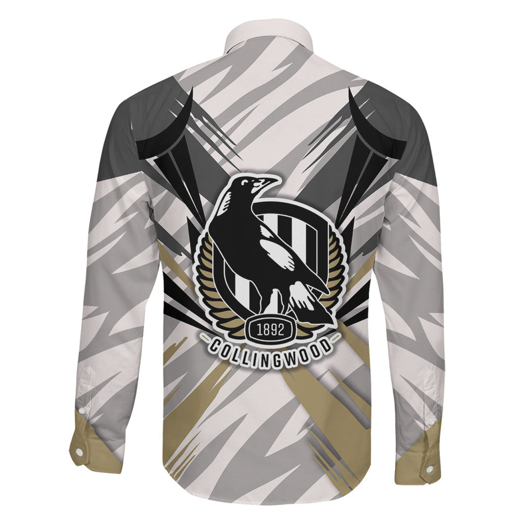 Collingwood Magpies Australian Football Family Matching Long Sleeve Bodycon Dress and Hawaiian Shirt Powerful Muscle Mascot - Bold Team Colors