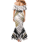 Collingwood Magpies Australian Football Family Matching Mermaid Dress and Hawaiian Shirt Powerful Muscle Mascot - Bold Team Colors