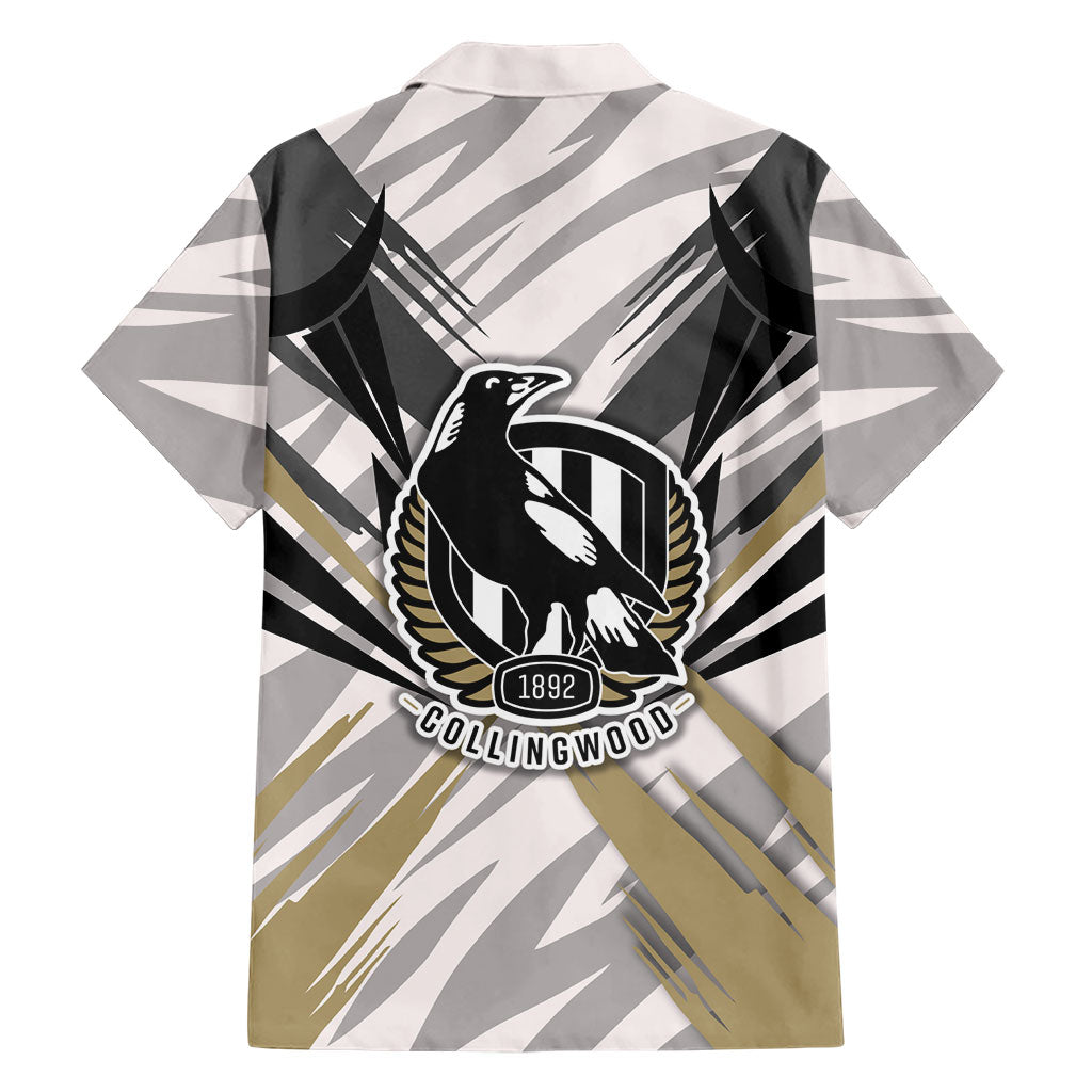 Collingwood Magpies Australian Football Family Matching Puletasi and Hawaiian Shirt Powerful Muscle Mascot - Bold Team Colors