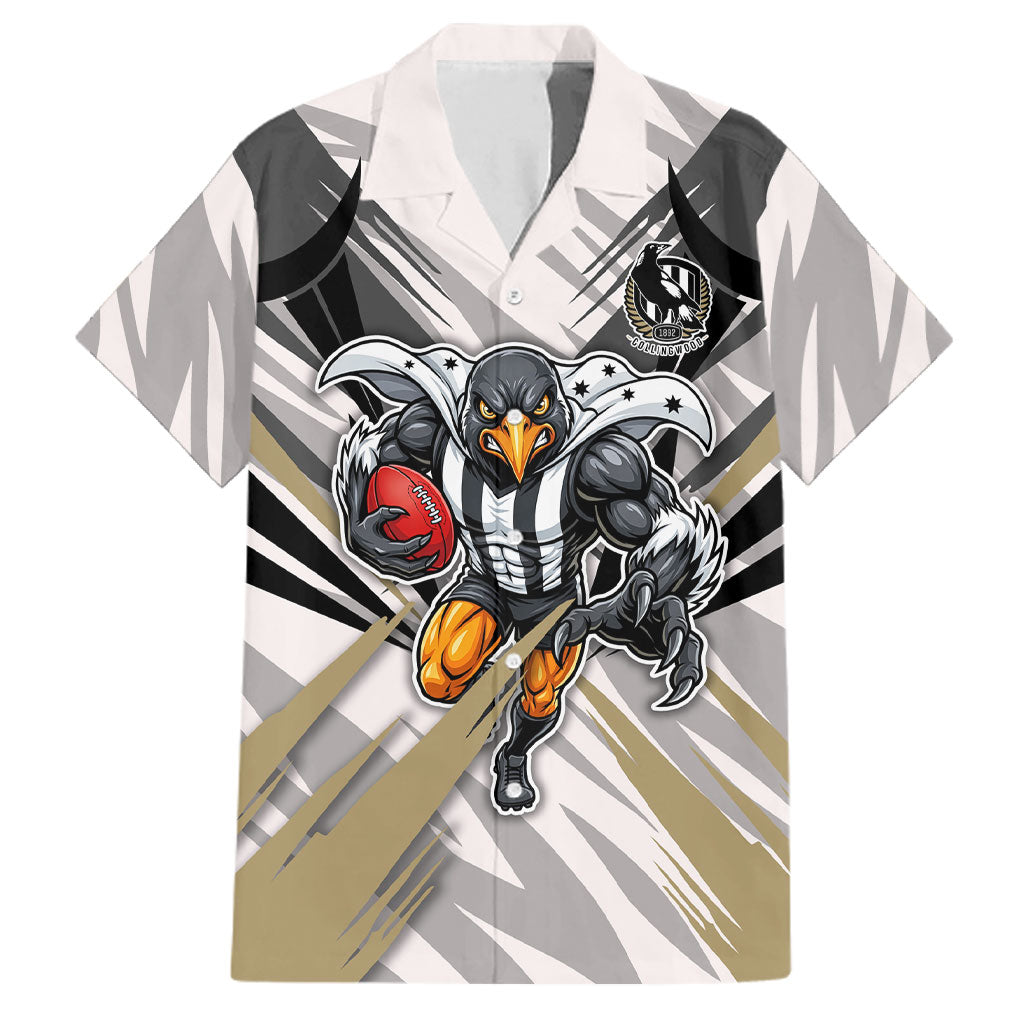 Collingwood Magpies Australian Football Family Matching Tank Maxi Dress and Hawaiian Shirt Powerful Muscle Mascot - Bold Team Colors