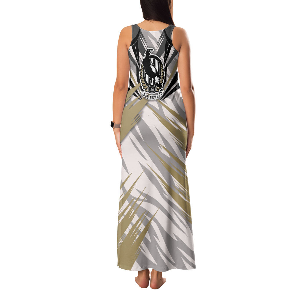 Collingwood Magpies Australian Football Family Matching Tank Maxi Dress and Hawaiian Shirt Powerful Muscle Mascot - Bold Team Colors