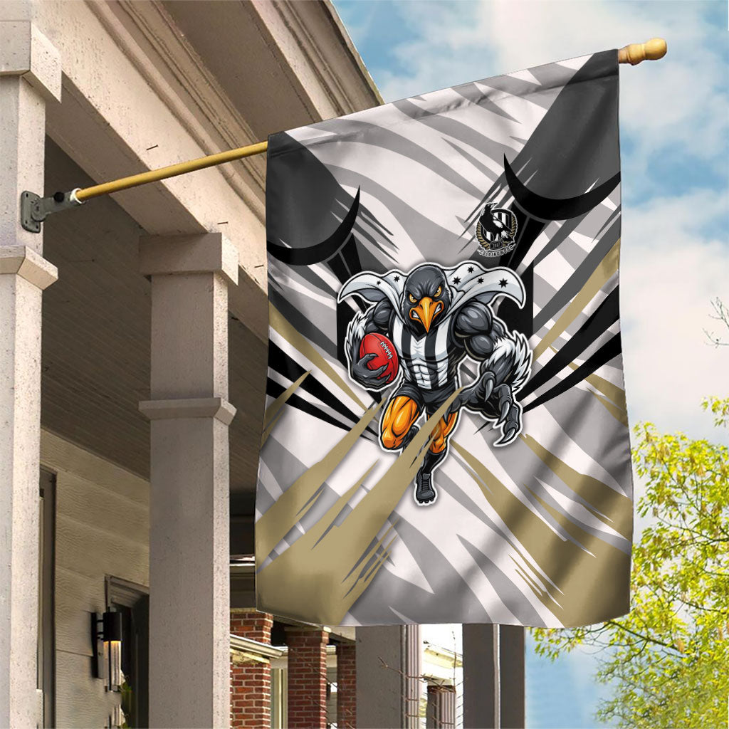 Collingwood Magpies Australian Football Garden Flag Powerful Muscle Mascot - Bold Team Colors