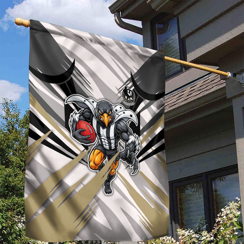 Collingwood Magpies Australian Football Garden Flag Powerful Muscle Mascot - Bold Team Colors