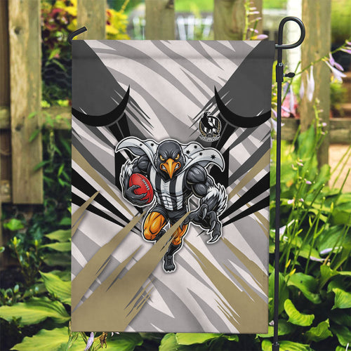 Collingwood Magpies Australian Football Garden Flag Powerful Muscle Mascot - Bold Team Colors