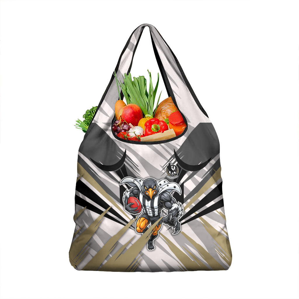 Collingwood Magpies Australian Football Grocery Bag Powerful Muscle Mascot - Bold Team Colors