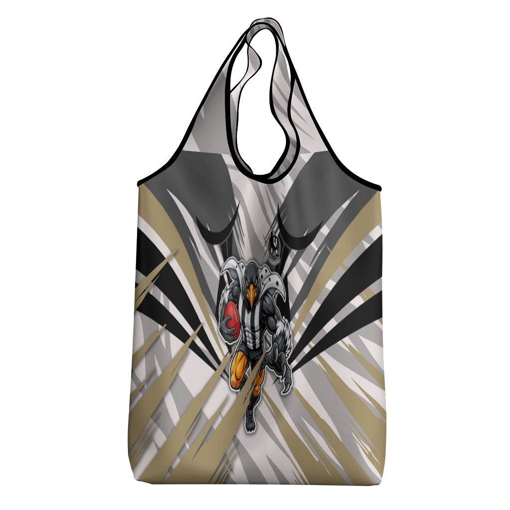 Collingwood Magpies Australian Football Grocery Bag Powerful Muscle Mascot - Bold Team Colors