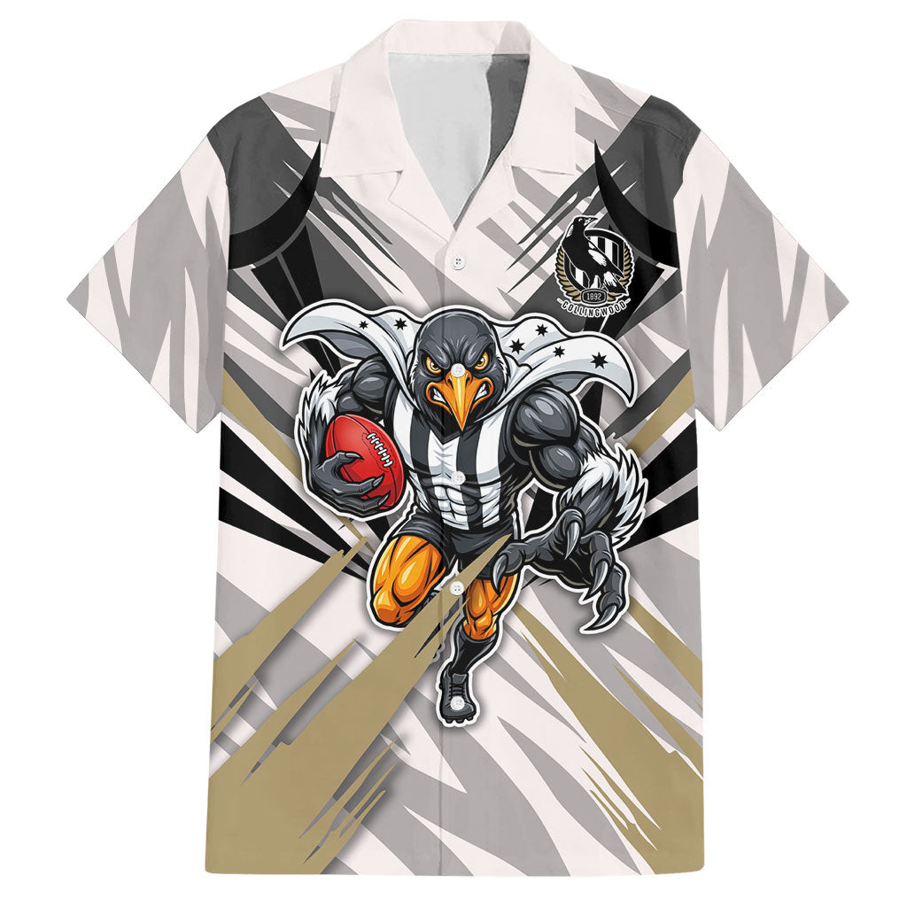 Collingwood Magpies Australian Football Hawaiian Shirt Powerful Muscle Mascot - Bold Team Colors