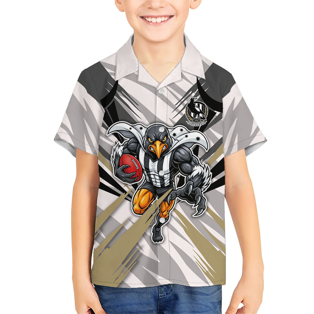 Collingwood Magpies Australian Football Hawaiian Shirt Powerful Muscle Mascot - Bold Team Colors