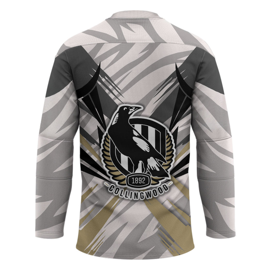 Collingwood Magpies Australian Football Hockey Jersey Powerful Muscle Mascot - Bold Team Colors