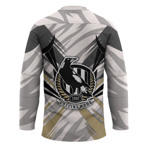 Collingwood Magpies Australian Football Hockey Jersey Powerful Muscle Mascot - Bold Team Colors