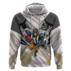 Collingwood Magpies Australian Football Hoodie Powerful Muscle Mascot - Bold Team Colors