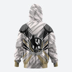 Collingwood Magpies Australian Football Hoodie Powerful Muscle Mascot - Bold Team Colors