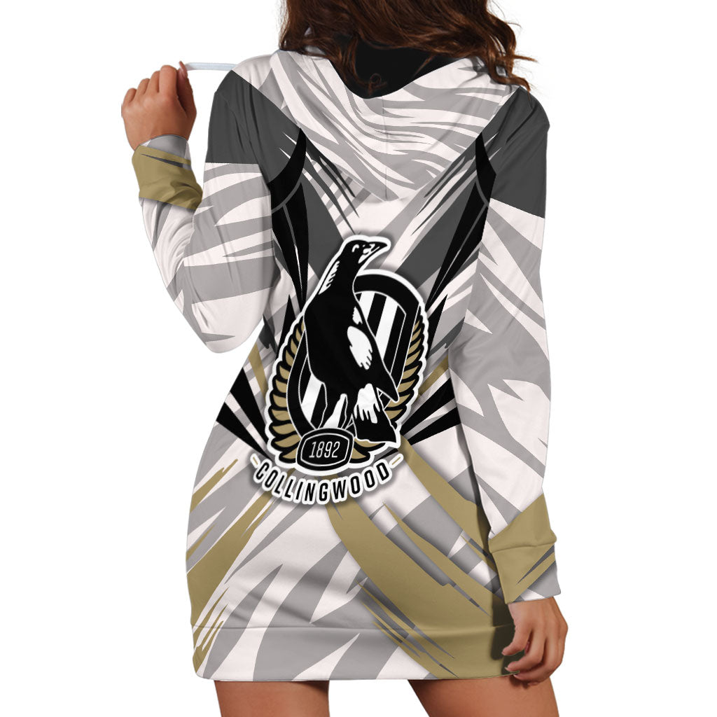Collingwood Magpies Australian Football Hoodie Dress Powerful Muscle Mascot - Bold Team Colors