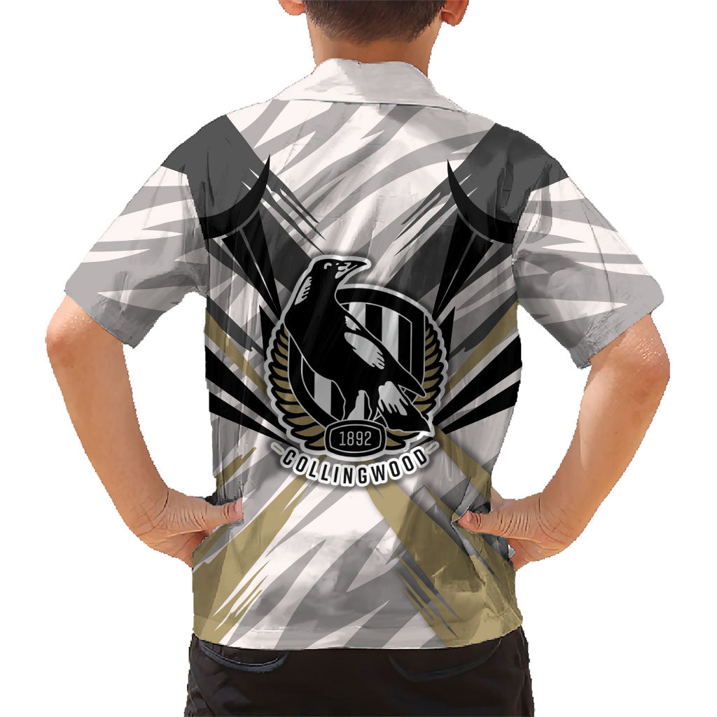 Collingwood Magpies Australian Football Kid Hawaiian Shirt Powerful Muscle Mascot - Bold Team Colors