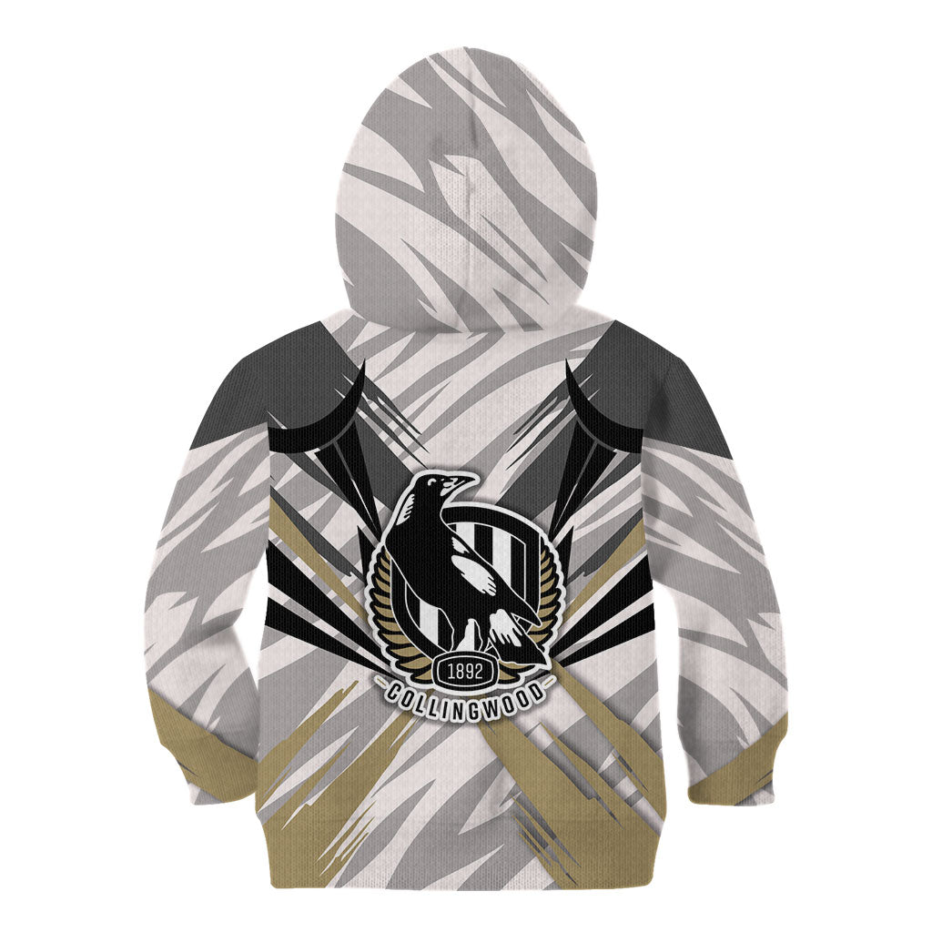 Collingwood Magpies Australian Football Kid Hoodie Powerful Muscle Mascot - Bold Team Colors