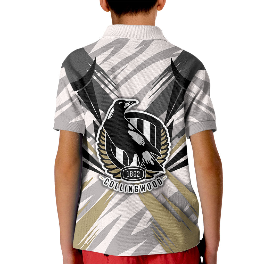 Collingwood Magpies Australian Football Kid Polo Shirt Powerful Muscle Mascot - Bold Team Colors