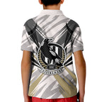 Collingwood Magpies Australian Football Kid Polo Shirt Powerful Muscle Mascot - Bold Team Colors