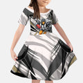 Collingwood Magpies Australian Football Kid Short Sleeve Dress Powerful Muscle Mascot - Bold Team Colors