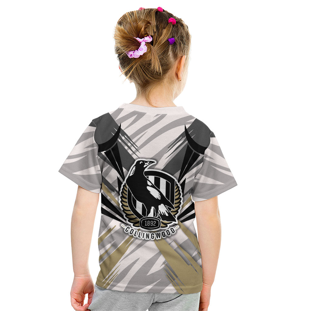 Collingwood Magpies Australian Football Kid T Shirt Powerful Muscle Mascot - Bold Team Colors