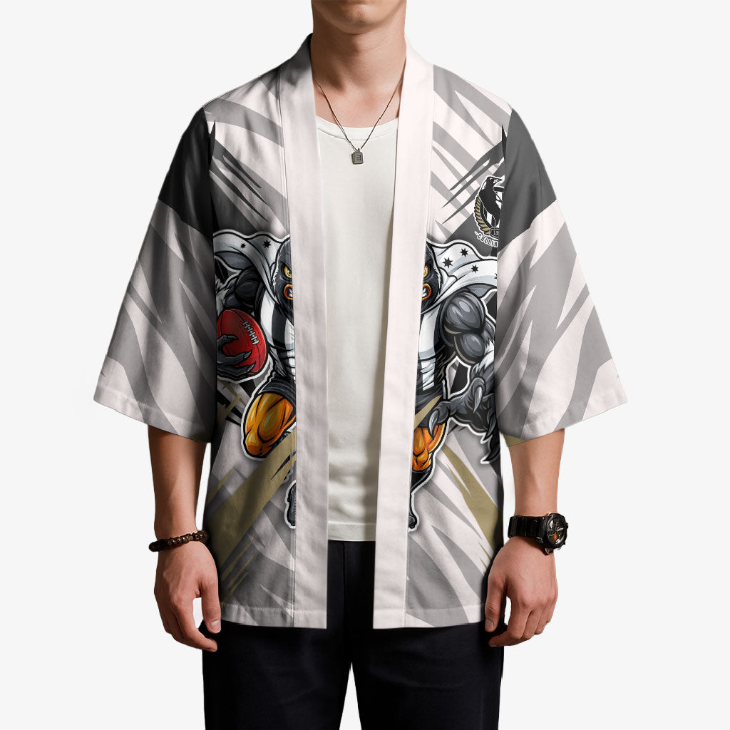 Collingwood Magpies Australian Football Kimono Powerful Muscle Mascot - Bold Team Colors