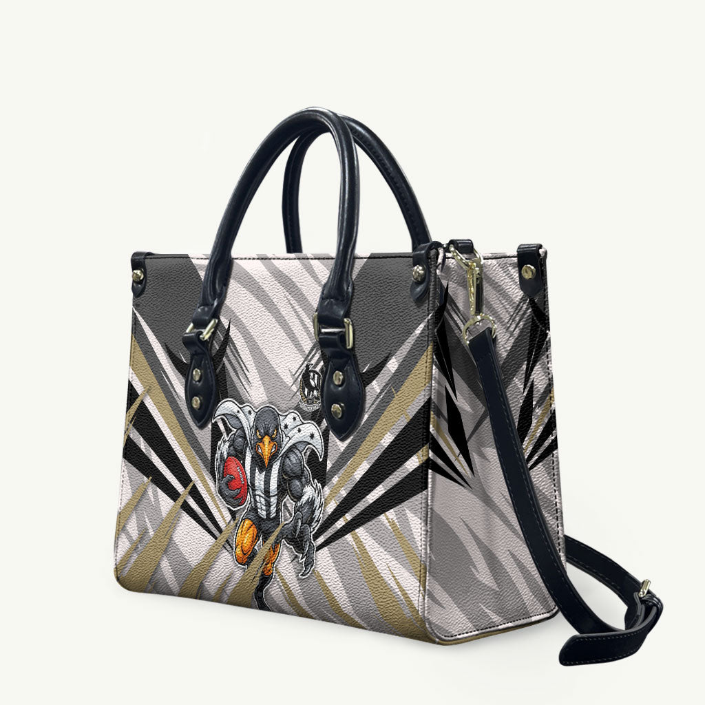 Collingwood Magpies Australian Football Leather Bag Powerful Muscle Mascot - Bold Team Colors
