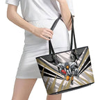 Collingwood Magpies Australian Football Leather Tote Bag Powerful Muscle Mascot - Bold Team Colors
