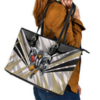 Collingwood Magpies Australian Football Leather Tote Bag Powerful Muscle Mascot - Bold Team Colors