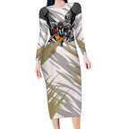 Collingwood Magpies Australian Football Long Sleeve Bodycon Dress Powerful Muscle Mascot - Bold Team Colors