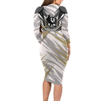 Collingwood Magpies Australian Football Long Sleeve Bodycon Dress Powerful Muscle Mascot - Bold Team Colors