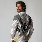 Collingwood Magpies Australian Football Long Sleeve Polo Shirt Powerful Muscle Mascot - Bold Team Colors