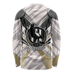Collingwood Magpies Australian Football Long Sleeve Shirt Powerful Muscle Mascot - Bold Team Colors