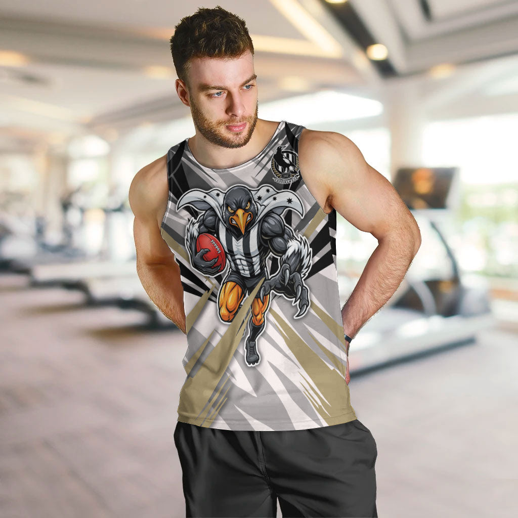 Collingwood Magpies Australian Football Men Tank Top Powerful Muscle Mascot - Bold Team Colors
