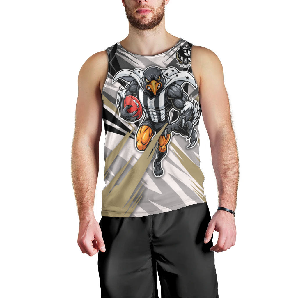 Collingwood Magpies Australian Football Men Tank Top Powerful Muscle Mascot - Bold Team Colors
