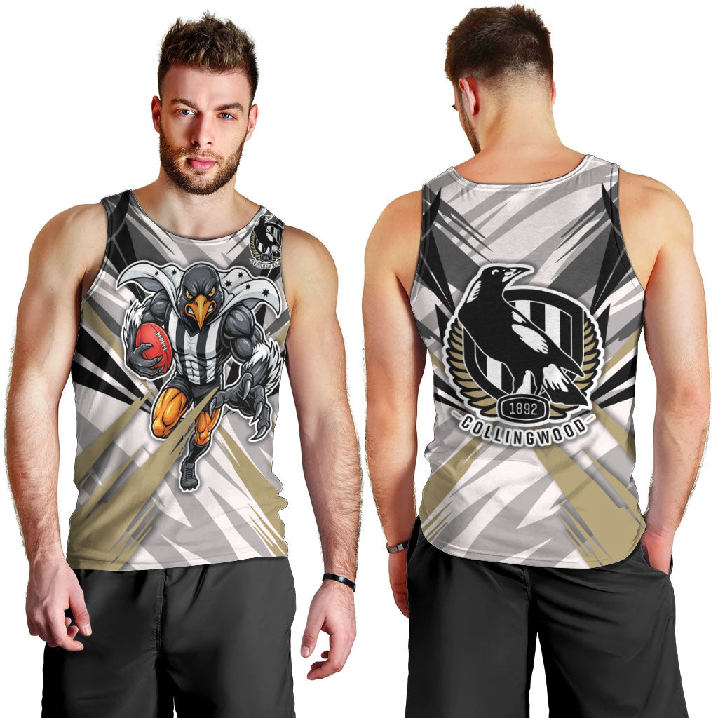 Collingwood Magpies Australian Football Men Tank Top Powerful Muscle Mascot - Bold Team Colors
